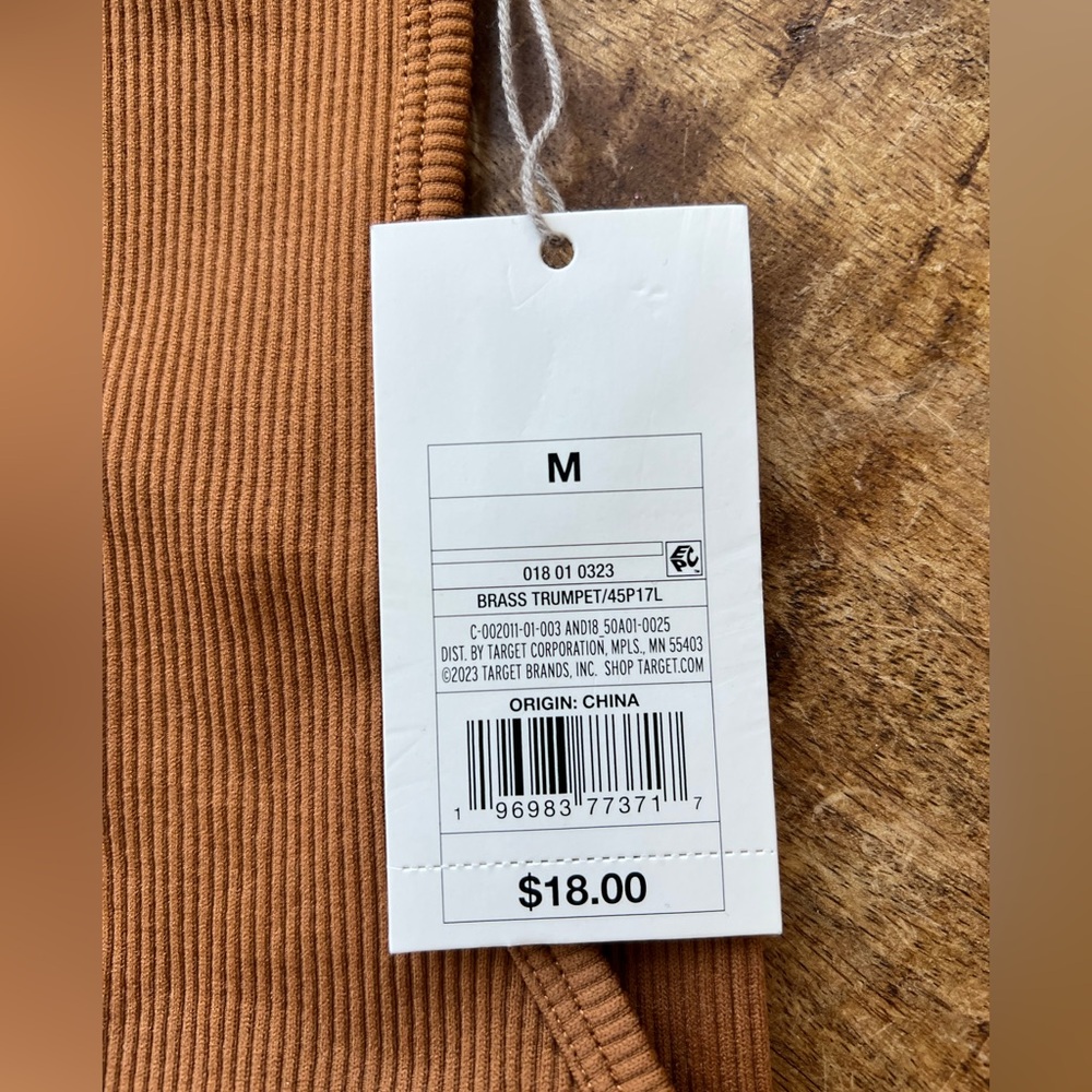 One-Shoulder Ribbed Tank Top - Brown - Picture 3 of 3